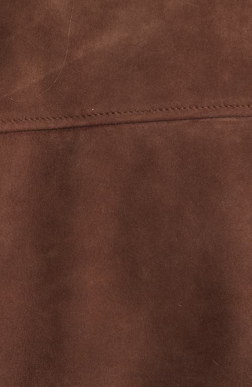 Schott Nyc Suede Bomber Jacket In Brown