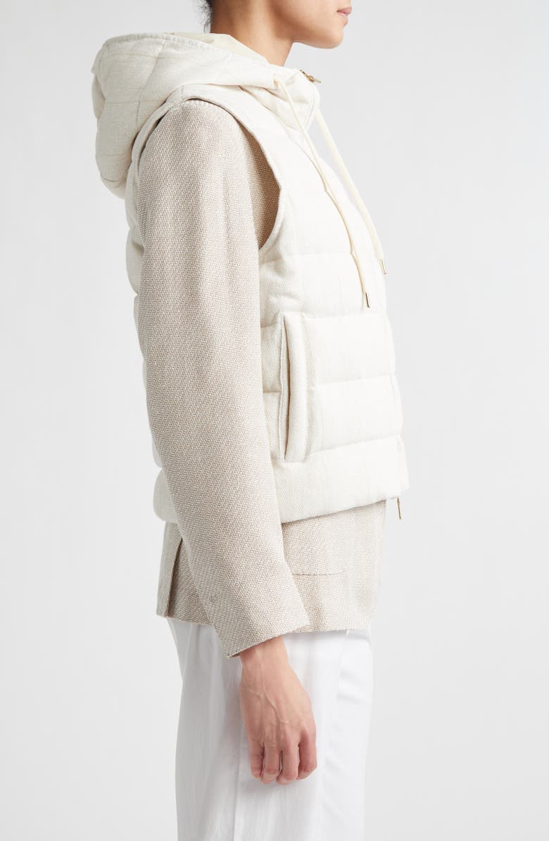 Eleventy Hooded Down Puffer Vest, Alternate, color, 00 Ivory