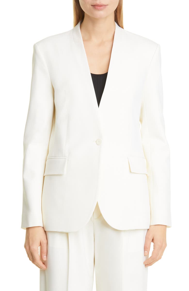 Maria McManus Women's Collarless Stretch Wool Blazer, Main, color, 