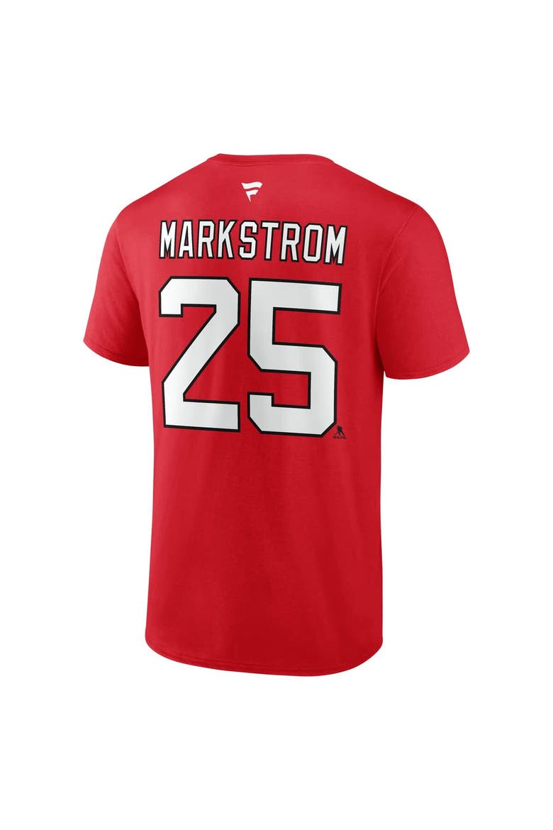 Men's Fanatics Jacob Markstrom Red New Jersey Devils Authentic Stack Name & Number T-Shirt, Alternate, color, Red