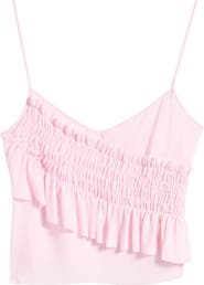 Mistress Rocks Shirred Crop Ruffle Camisole