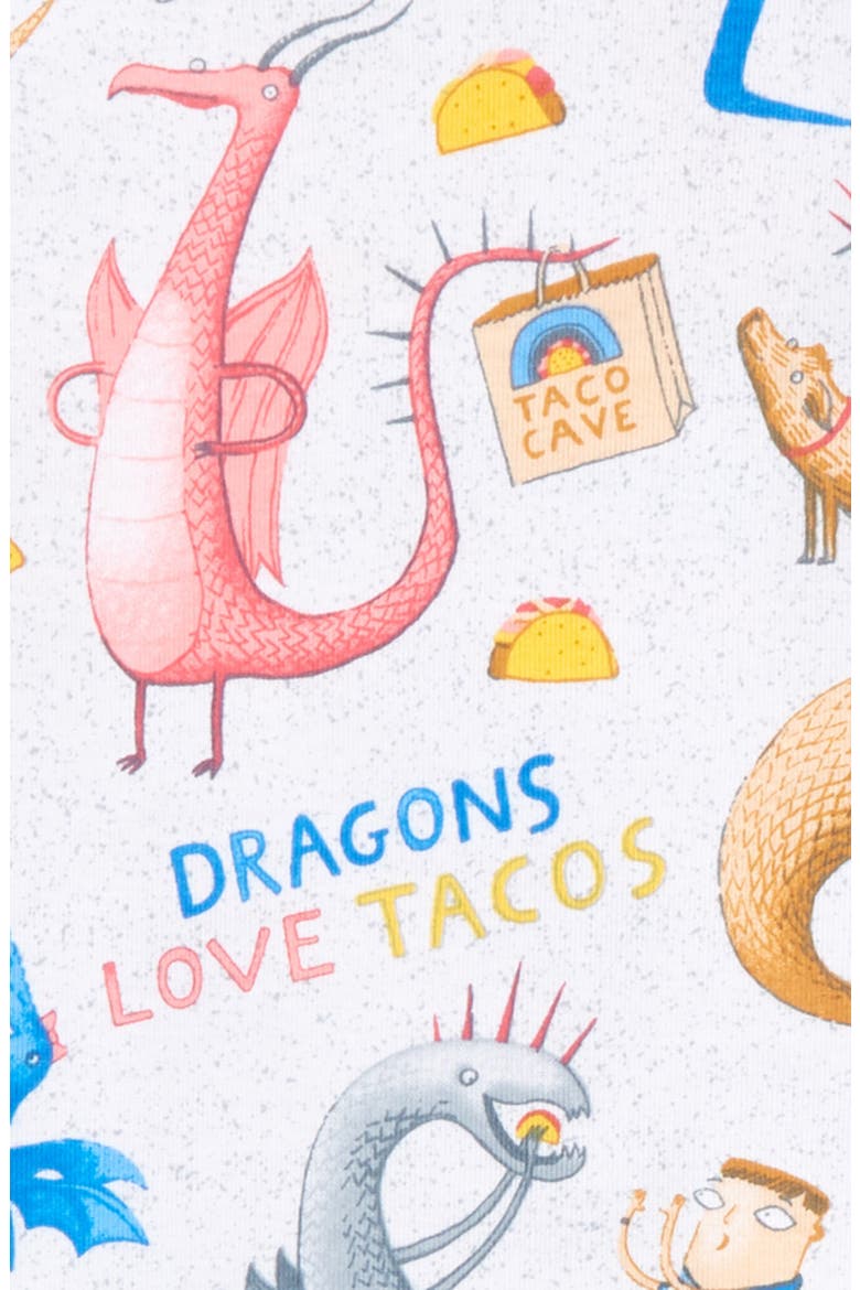 Dragons Love Tacos 2 Fitted Two-Piece Pajamas & Book Set, Alternate, color, GREY
