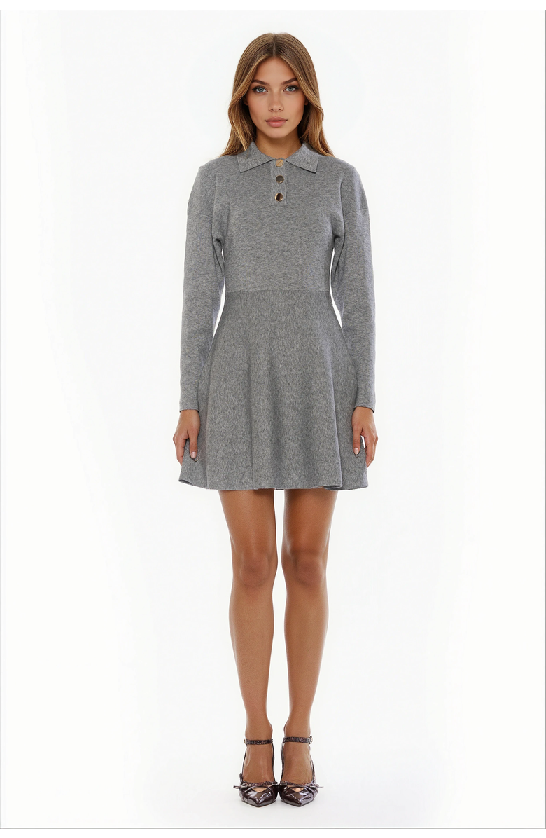 Alexia Admor Ocean Dress, Main, color, Heather Grey