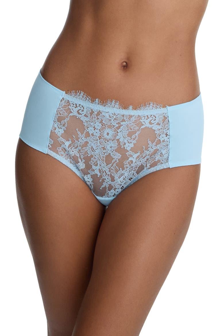 Entice Lace Trim Briefs, Main, color, SALTWATER/ CASHMERE