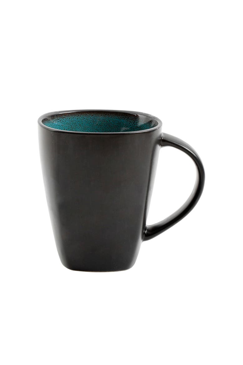 Soho Lounge Square Stoneware Dinnerware Set, Alternate, color, Teal/Black
