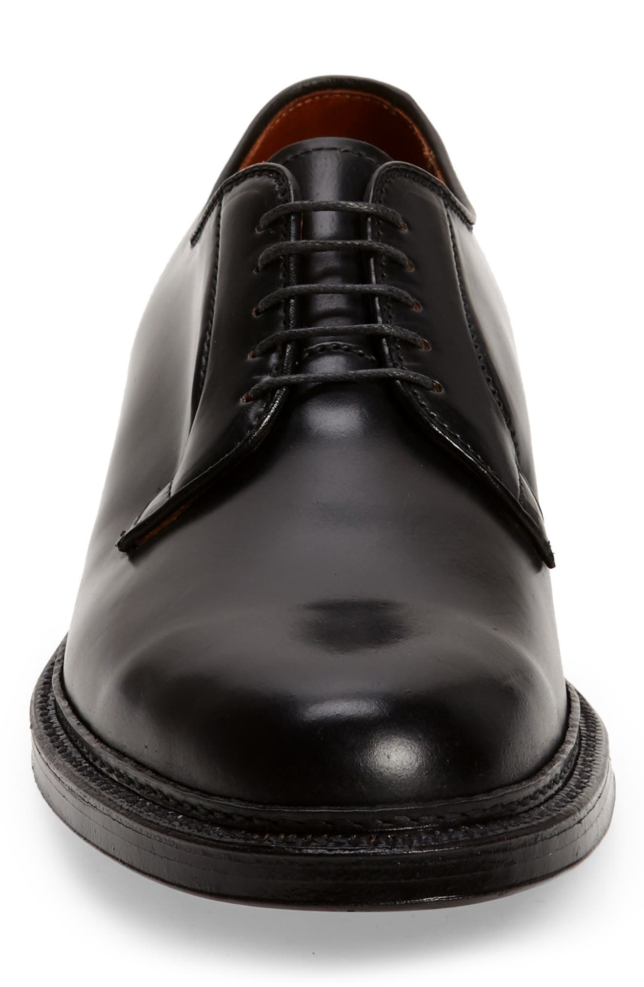 Alden Plain Toe Blucher Derby, Alternate, color, Black Shell Cordovan
