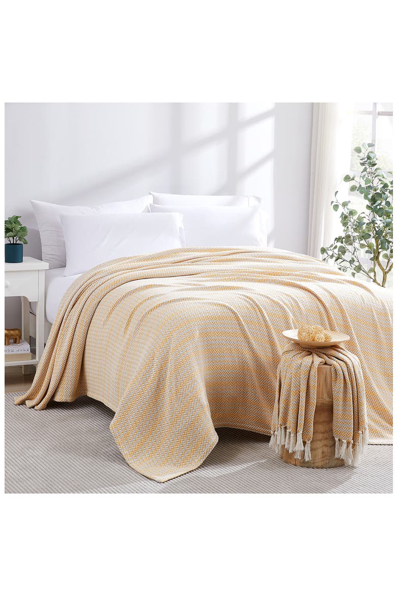 Agadir Cotton Luxury Blanket, Alternate, color, GOLD