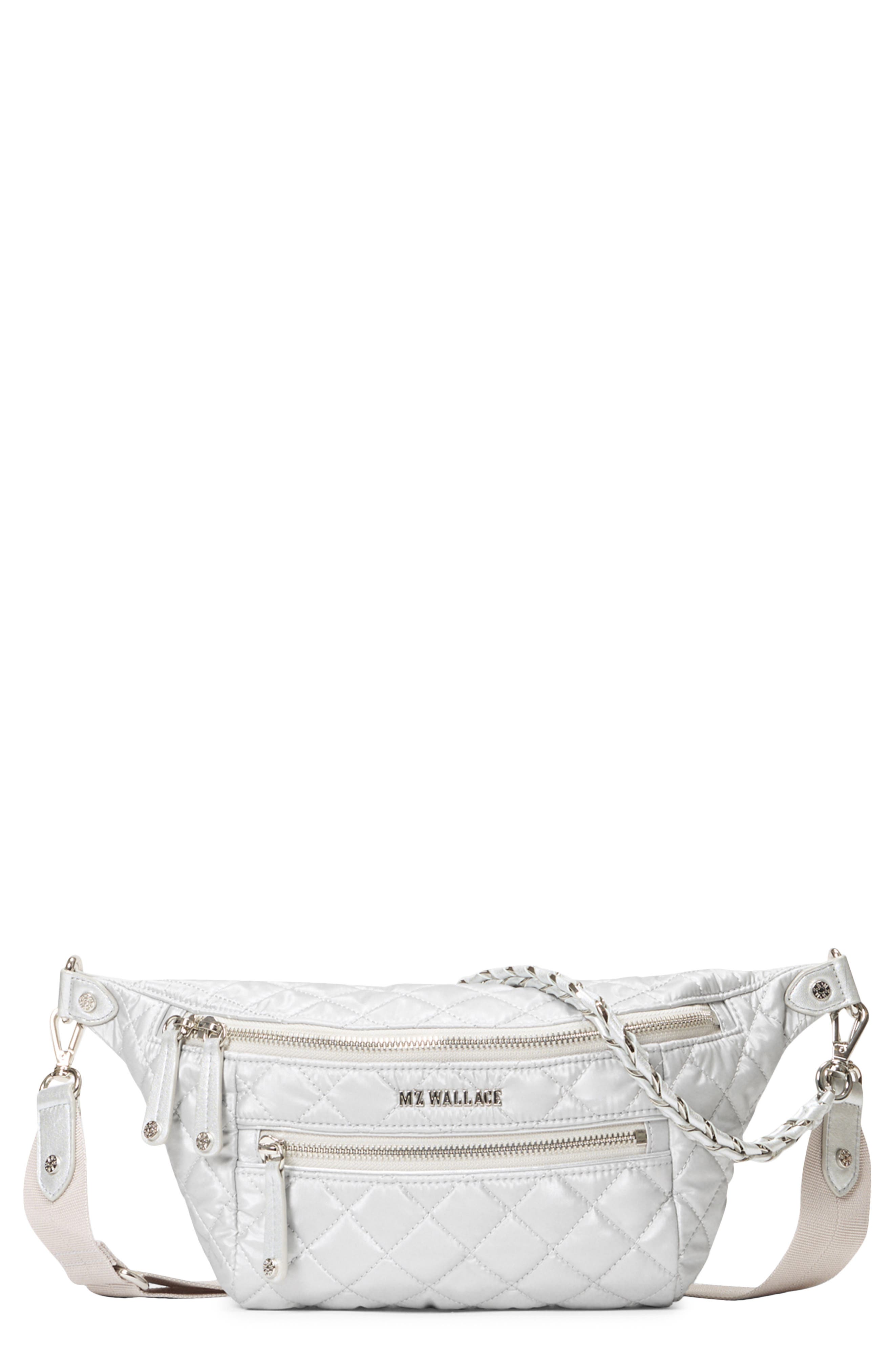 Small Crosby Quilted Nylon Convertible Sling Bag, Main, color, OYSTER METALLIC