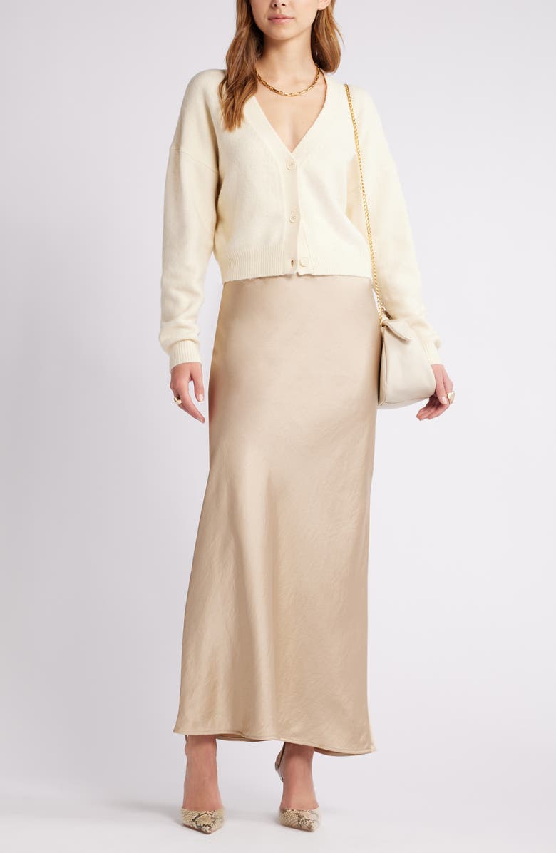 Open Edit Crop Cardigan, Alternate, color, Ivory Dove