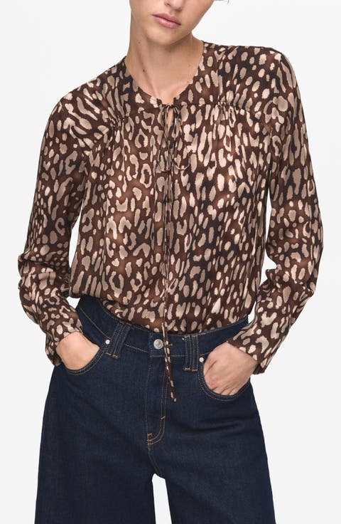 Leopard Print Satin Top