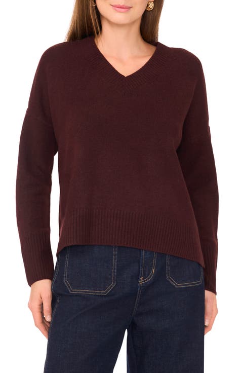 Contrast High-Low Sweater (Regular & Petite)