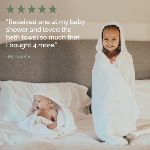 Parker Baby Co. Hooded Bath Towel In White