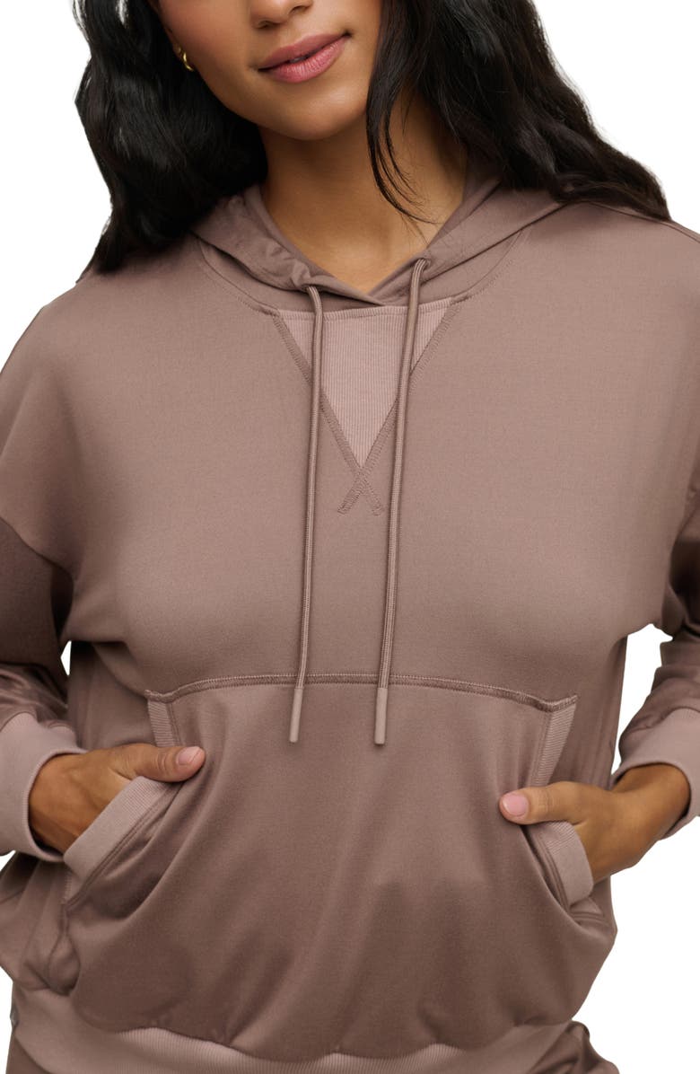Barefoot Dreams<sup>®</sup> Butterchic Crop Hoodie, Alternate, color, Sable