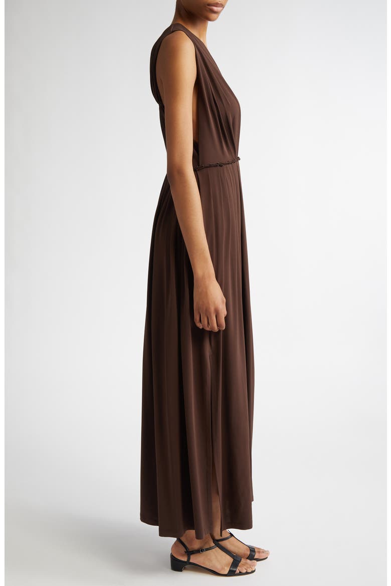 Walter Pleated Jersey Dress, Alternate, color, COFFEE
