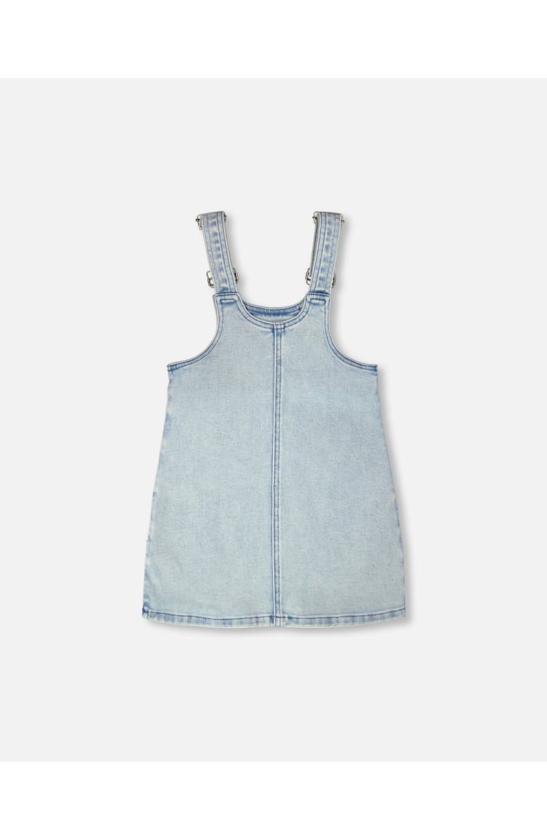 Deux par Deux Sleeveless Denim Overall Dress, Alternate, color, Light Blue Denim
