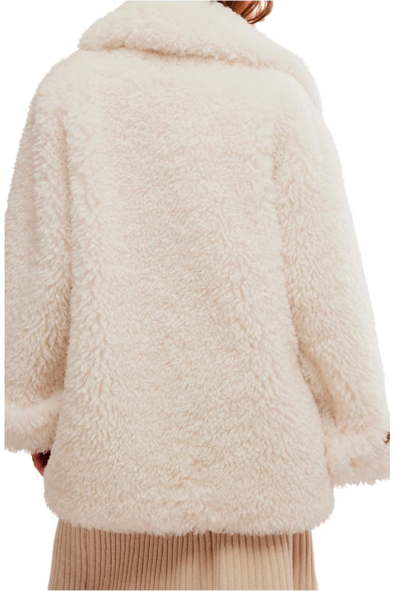 Sophie Faux Fur Peacoat, Alternate, color, BLANC DE BLANC