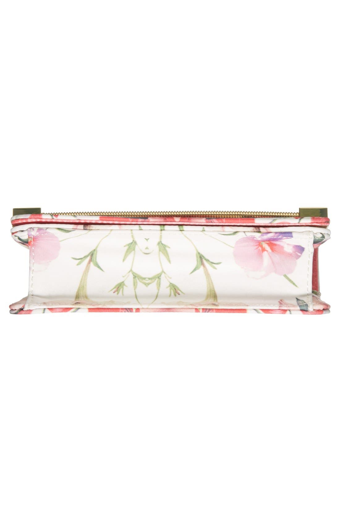 'Mirrored Tropics' Fabric Clutch, Alternate, color, IVORY