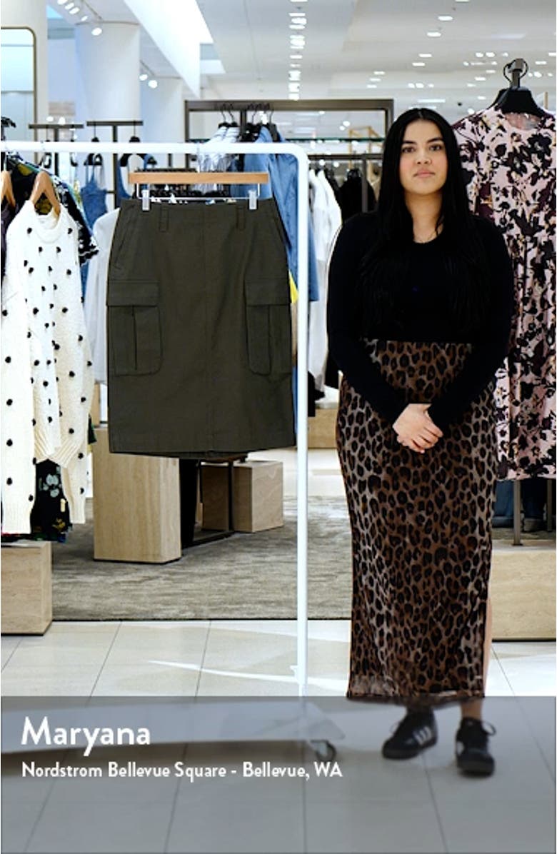 Stretch Cotton Utility Cargo Skirt, sales video thumbnail