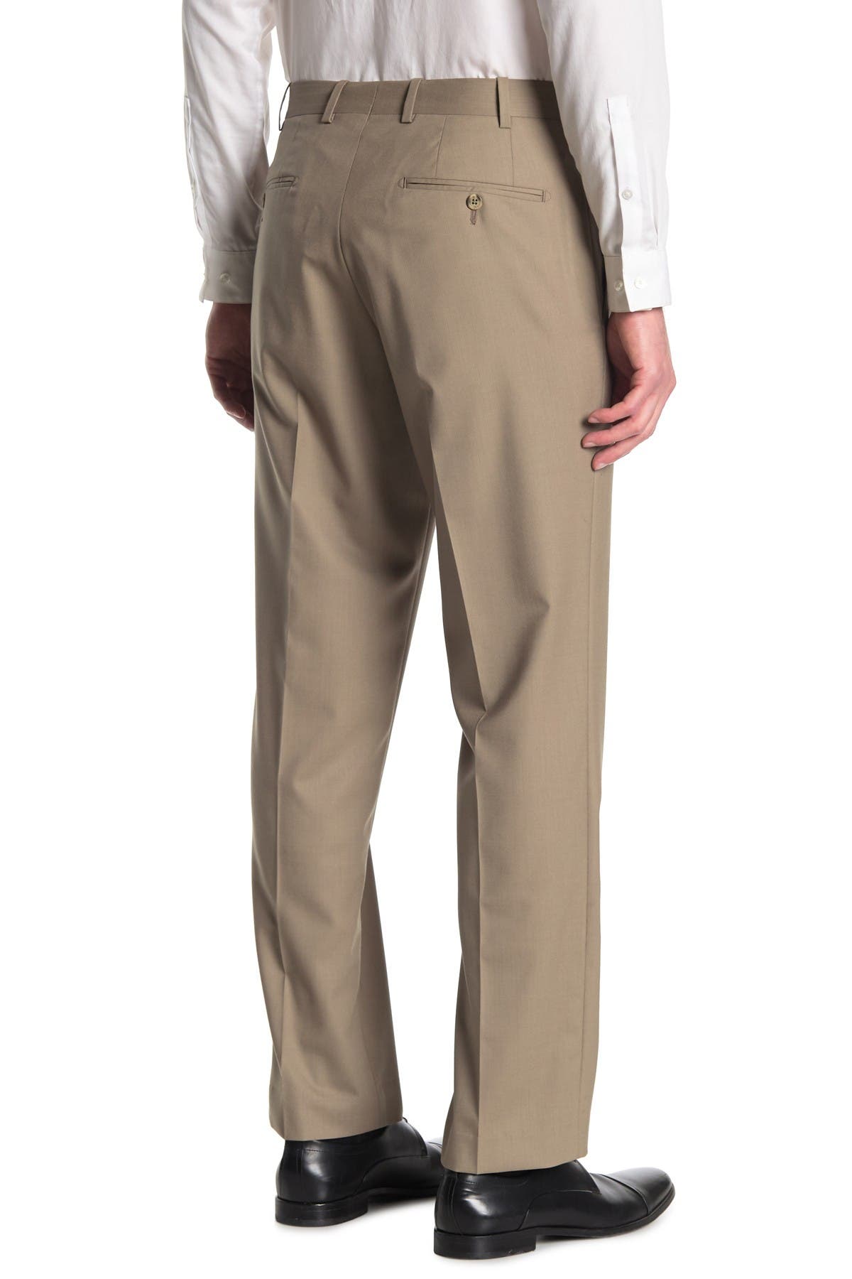 Wool Blend Flat Front Trousers - image 2