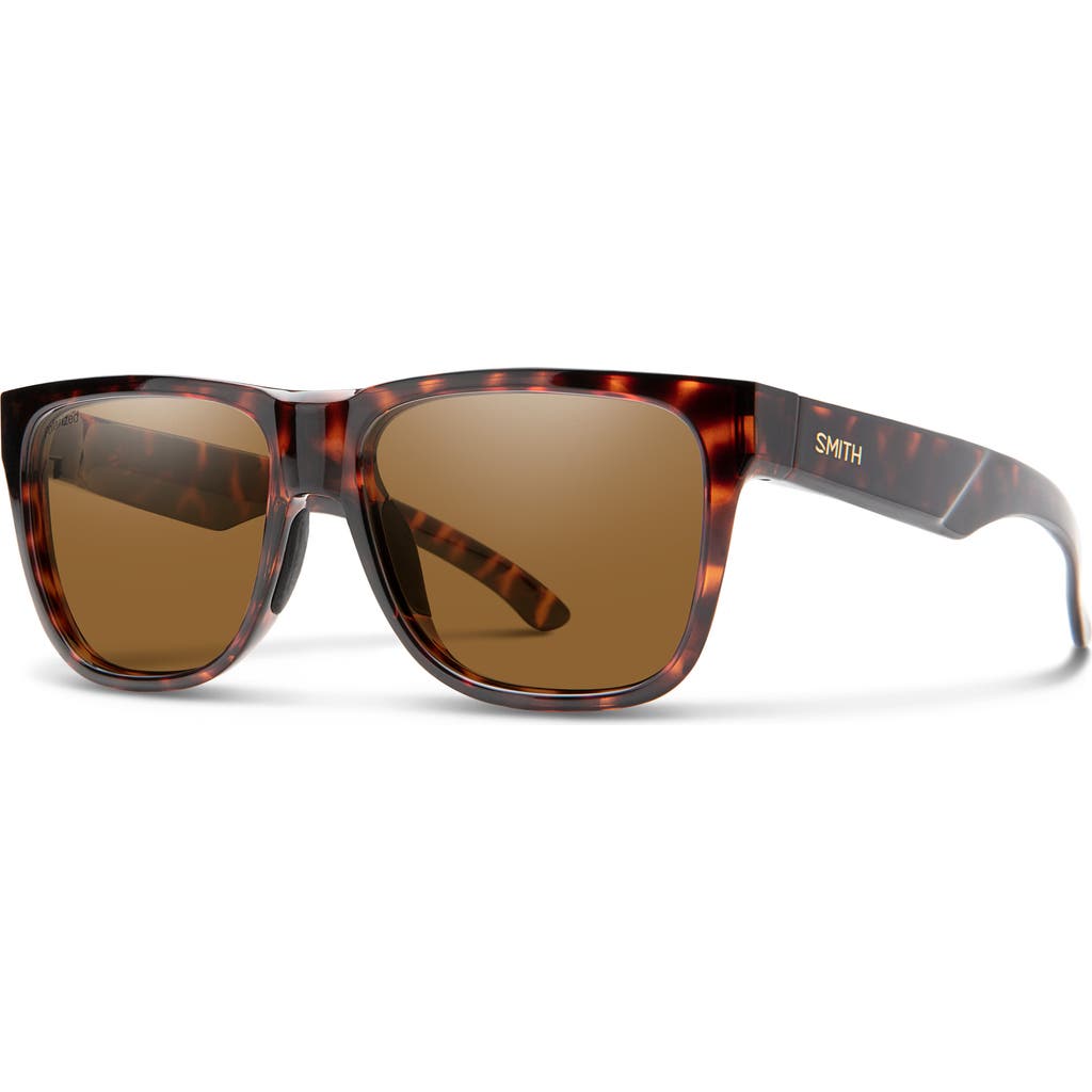 Smith Lowdown 2 Core Chromapop™ Polarized Square Sunglasses In Matte Tortoise/plr Brown