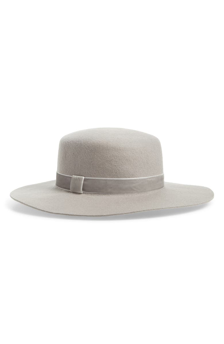Halogen<sup>®</sup> Refined Felt Boater Hat, Main, color,