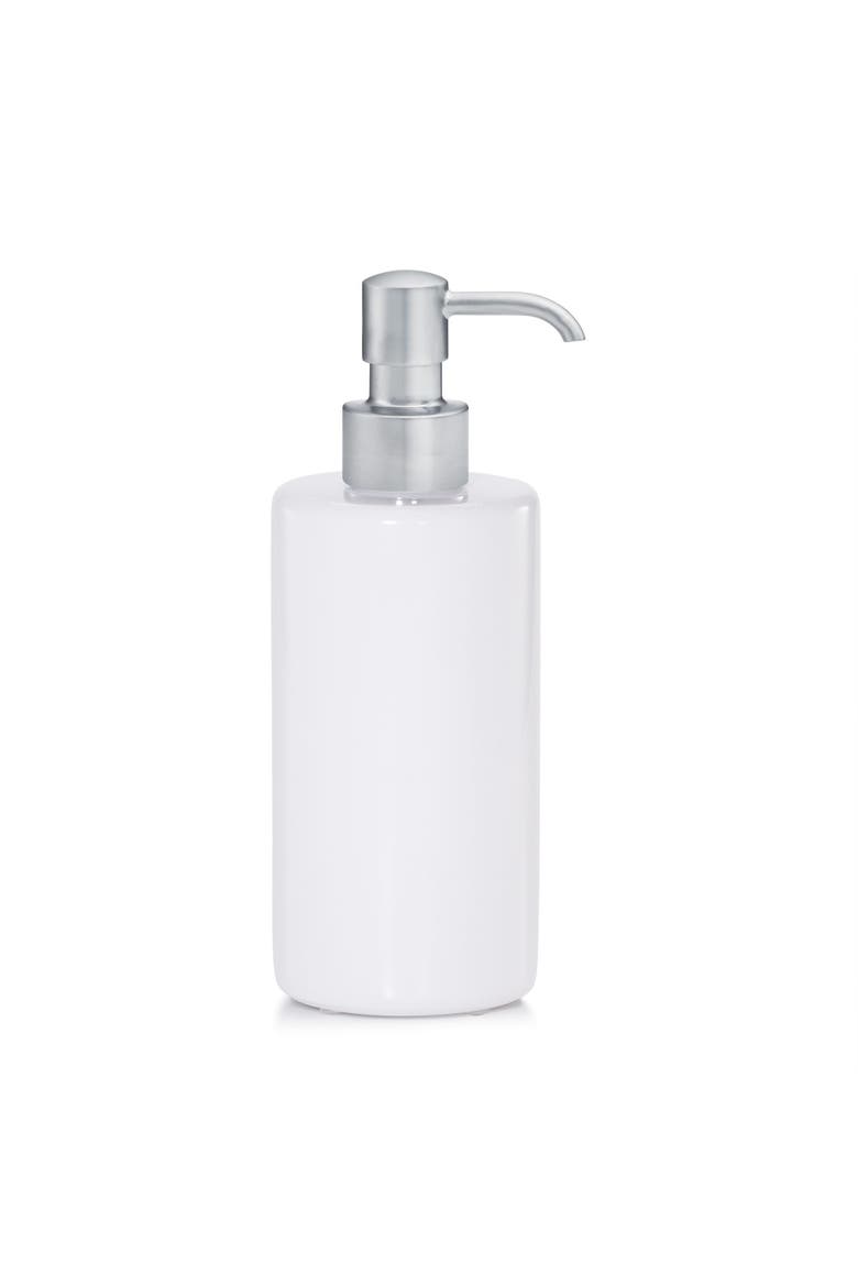 Domus Gloss Pump Dispenser, Main, color, WHITE-Sat Chr