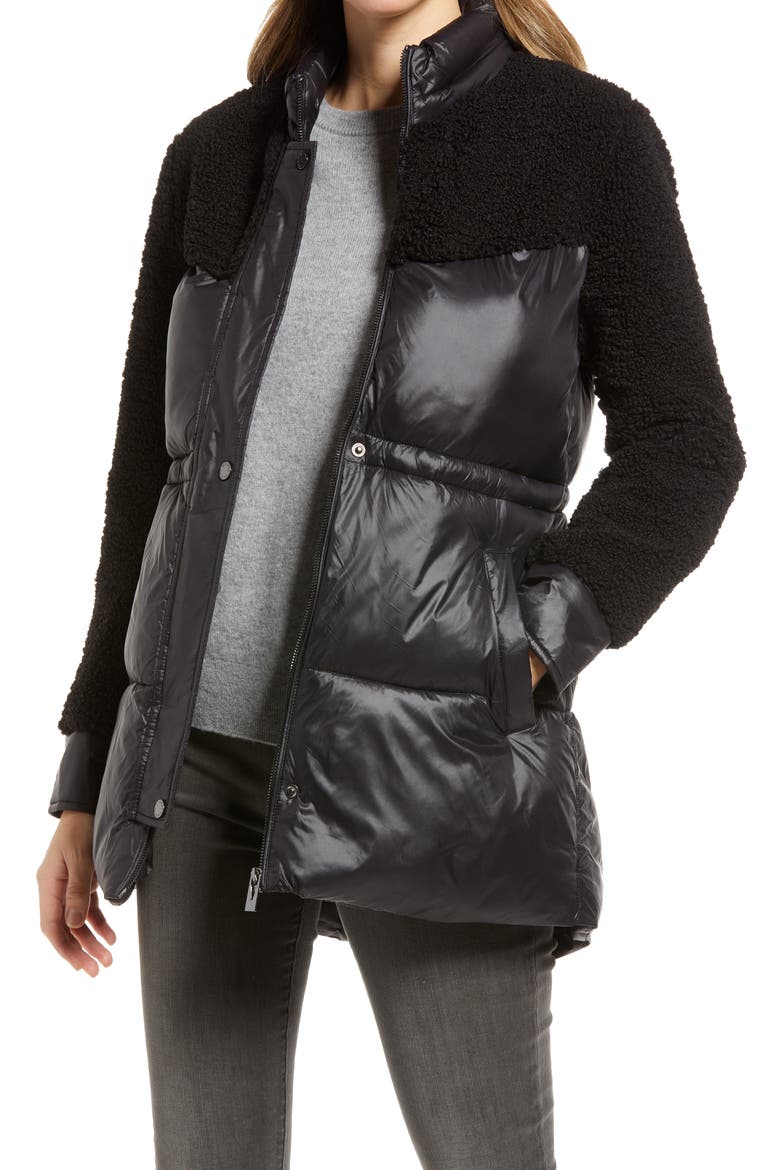 Mixed Media Jacket, Main, color, BLACK