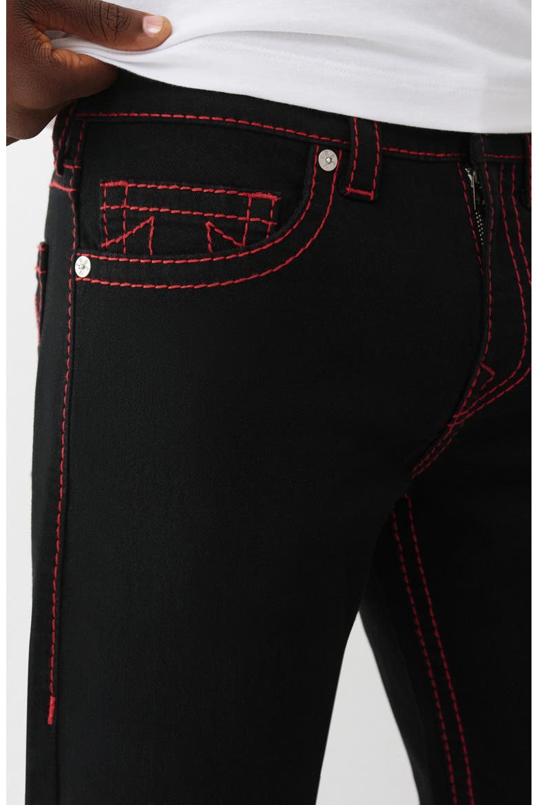 Ricky Big T Flap Straight Leg Jeans, Alternate, color, RINSE BLACK