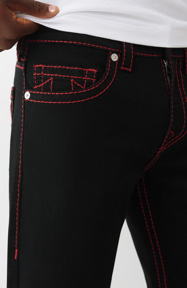 True Religion Ricky Big T Flap Straight Leg Jeans, Alternate, color, Rinse Black