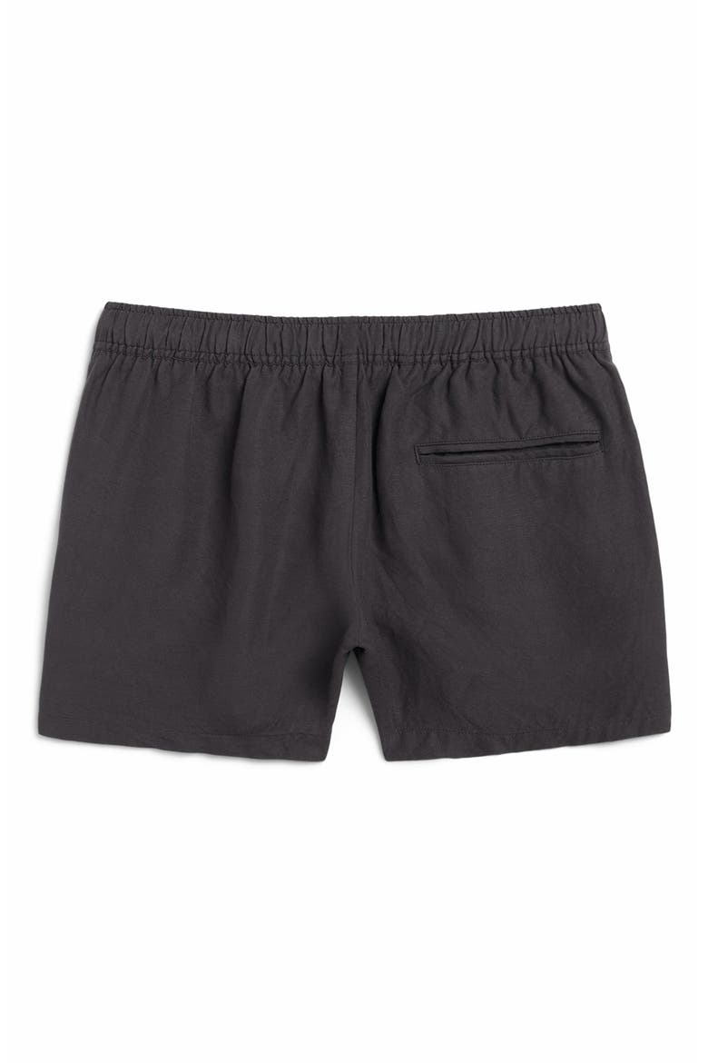 Linen Blend Drawstring Shorts, Alternate, color, GRANITE/ GRAY