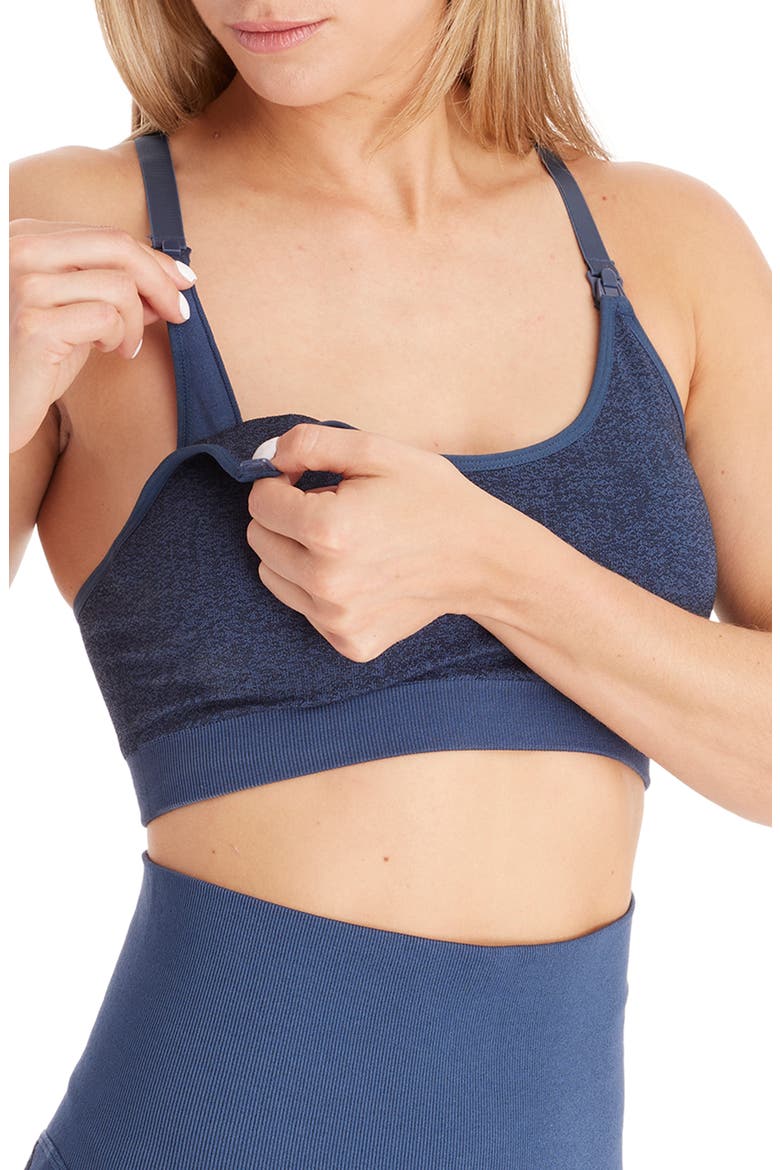 Bella Active Maternity Nursing Bra, Alternate, color, NAVY JACQUARD