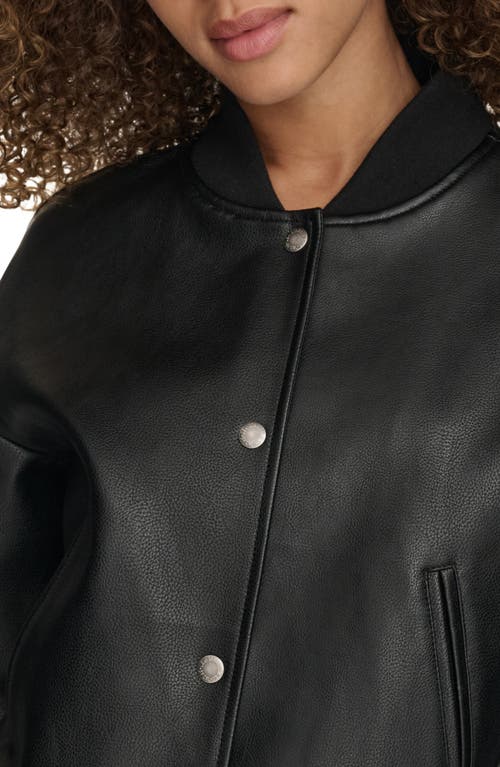 Levi's Women's Faux Leather Varsity Bomber Jacket In Blk Black