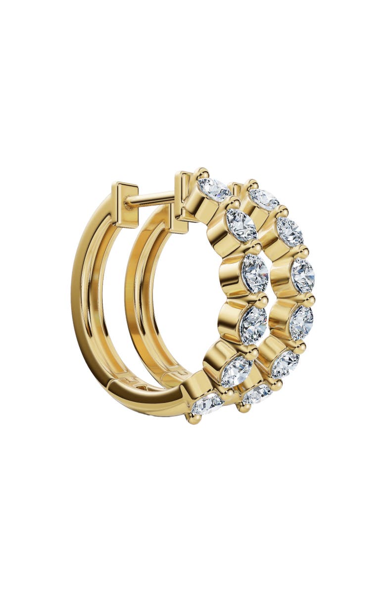 Bliss Diamond 1Ct 6-Stone Diamond Hoops 10k Gold Lab Grown, Main, color, 10K Yellow Gold