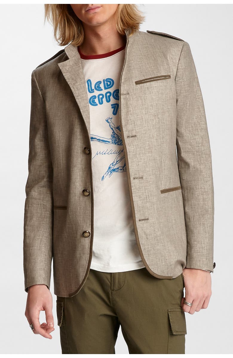 John Varvatos Max Linen Blend Officers Jacket, Main, color,