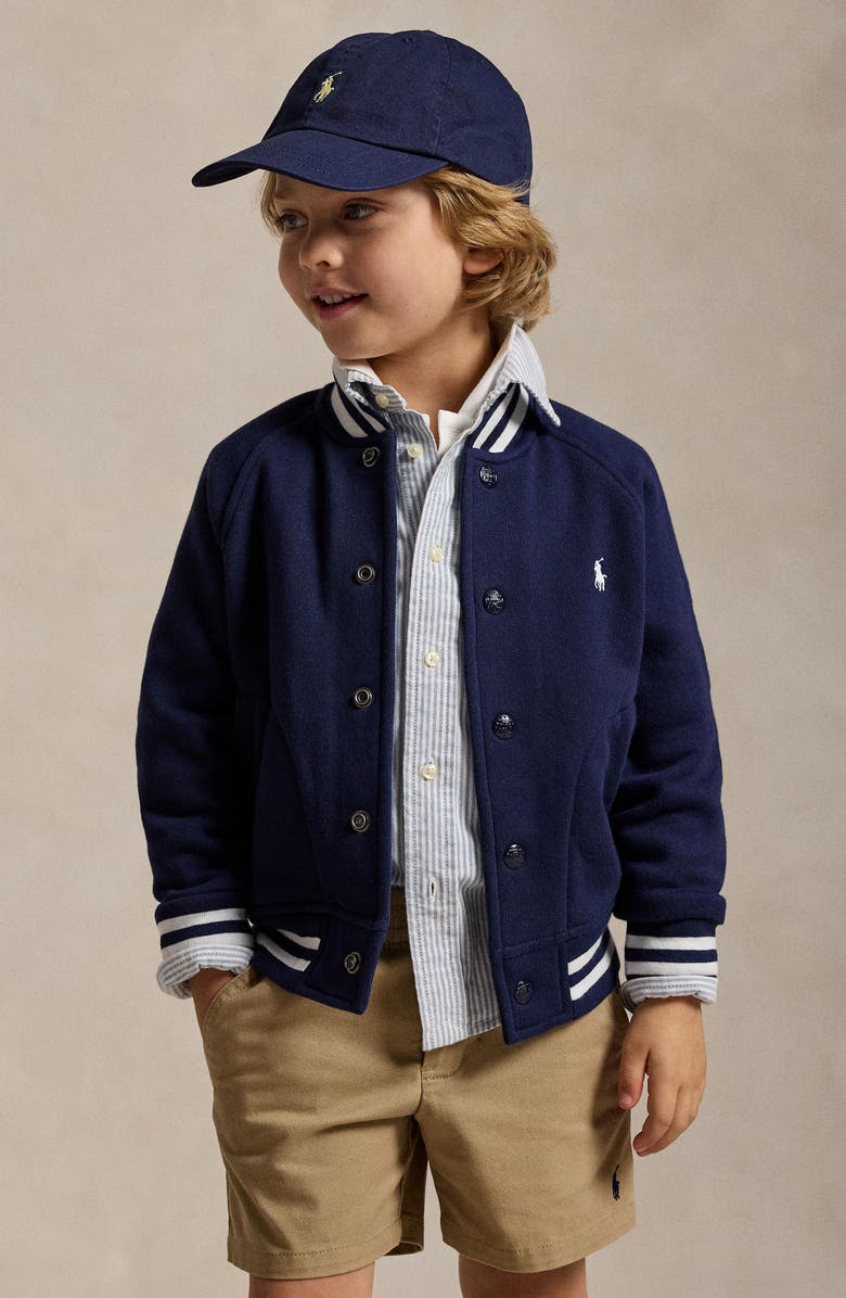 Polo Ralph Lauren Kids' Fleece Snap-Up Jacket, Alternate, color, Refined Navy