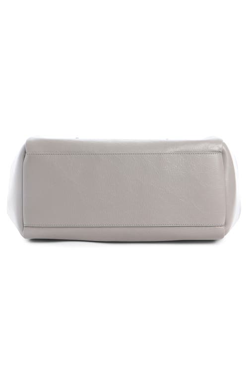 Dries Van Noten Glossy Leather Shoulder Bag In Gray