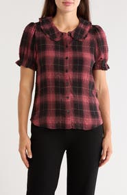 Trove New York Plaid Peter Pan Collar Shirt