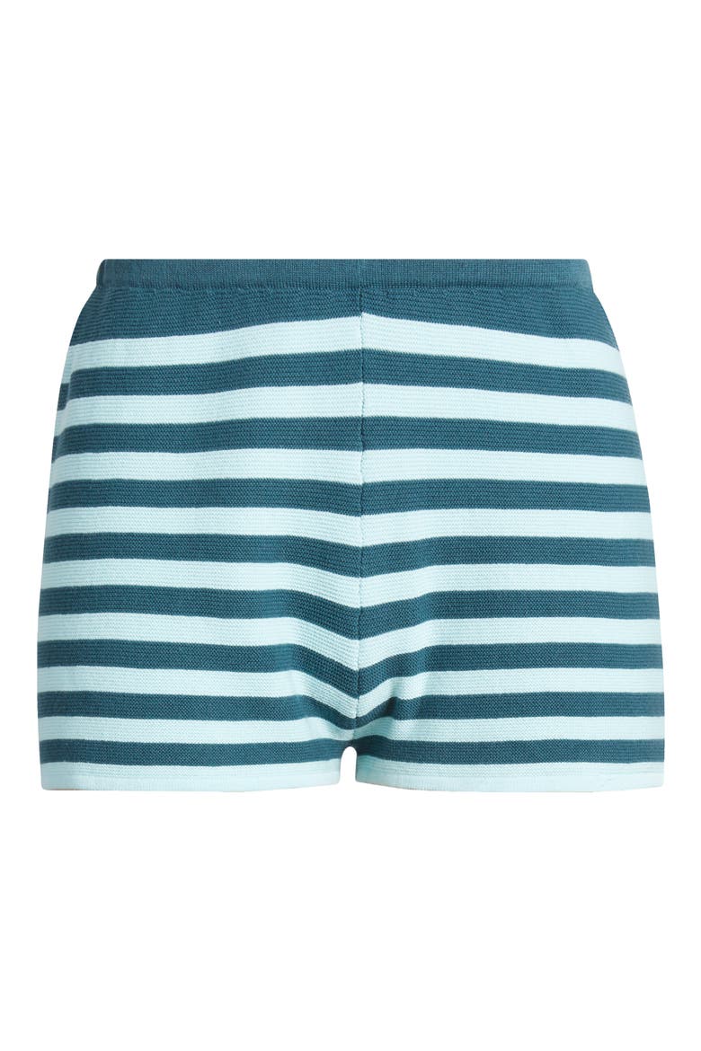 The Celeste Stripe Cotton Knit Shorts, Alternate, color, EVERGREEN / SKY STRIPE