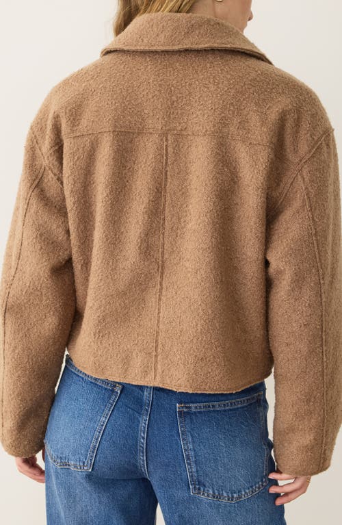 Marine Layer Bouclé Crop Jacket In Brown