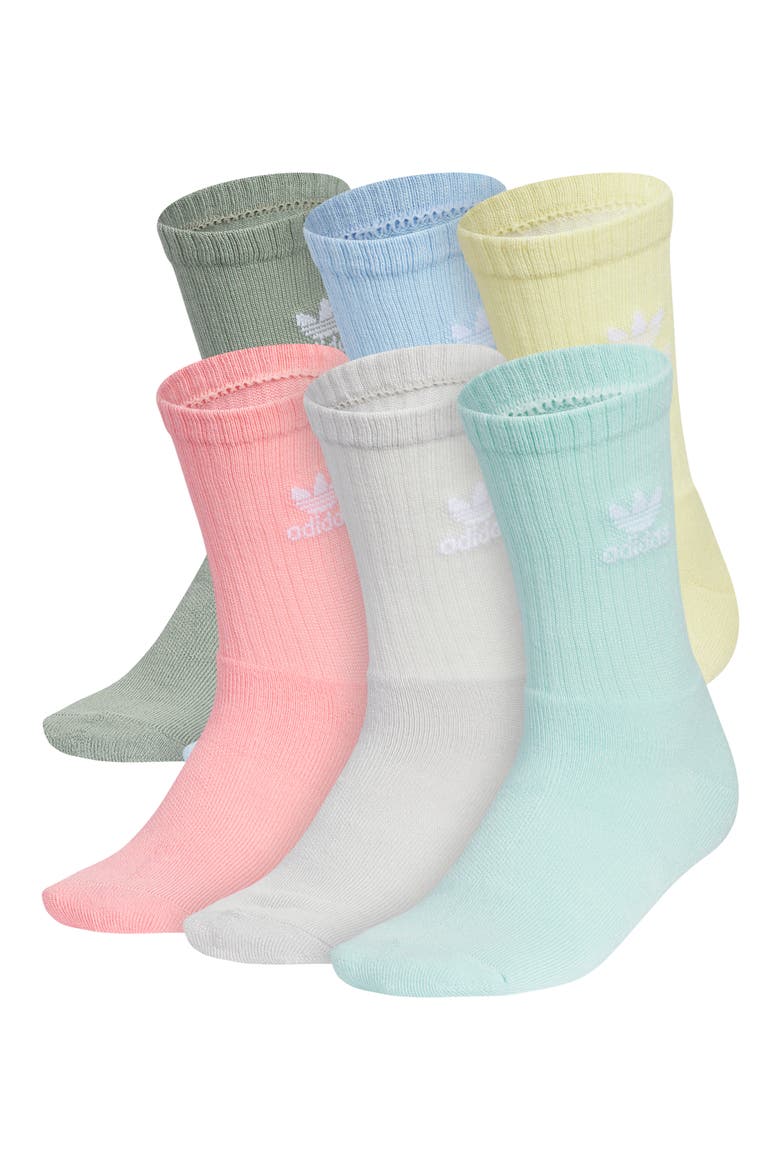 Kids' 6-Pack Originals Performance Crew Socks, Main, color, LIGHT GREEN