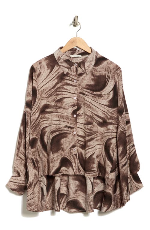 Patrizia Luca Cocoon Button-up Shirt In Brown