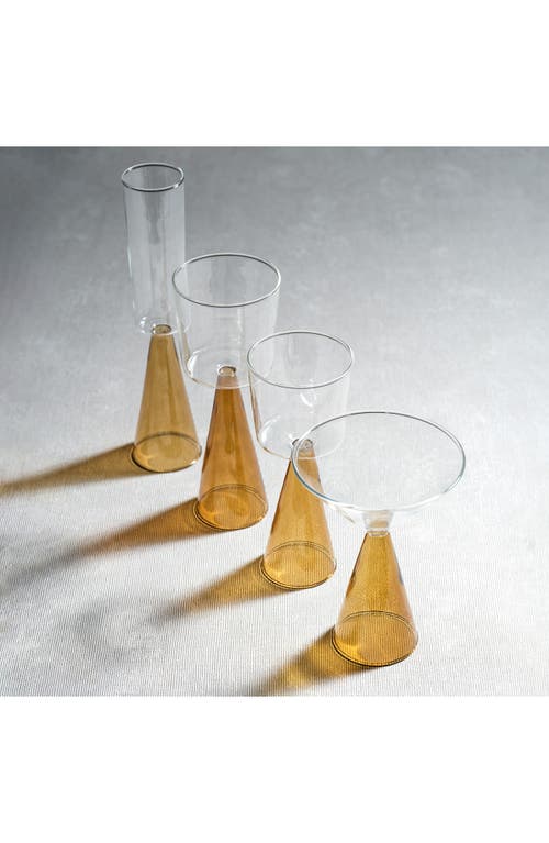 Zodax Viterbo Set Of 4 Red Wine Glasses In Brown
