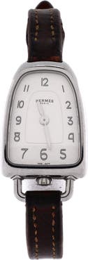 Pre-Owned Hermes Galop d'Hermes Quartz Watch Stainless Steel and Leather 26