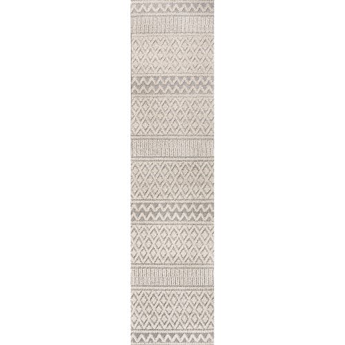 Jonathan Y Ormond High-low Modern Trellis Geometric Indoor/outdoor Area Rug In Cream/gray