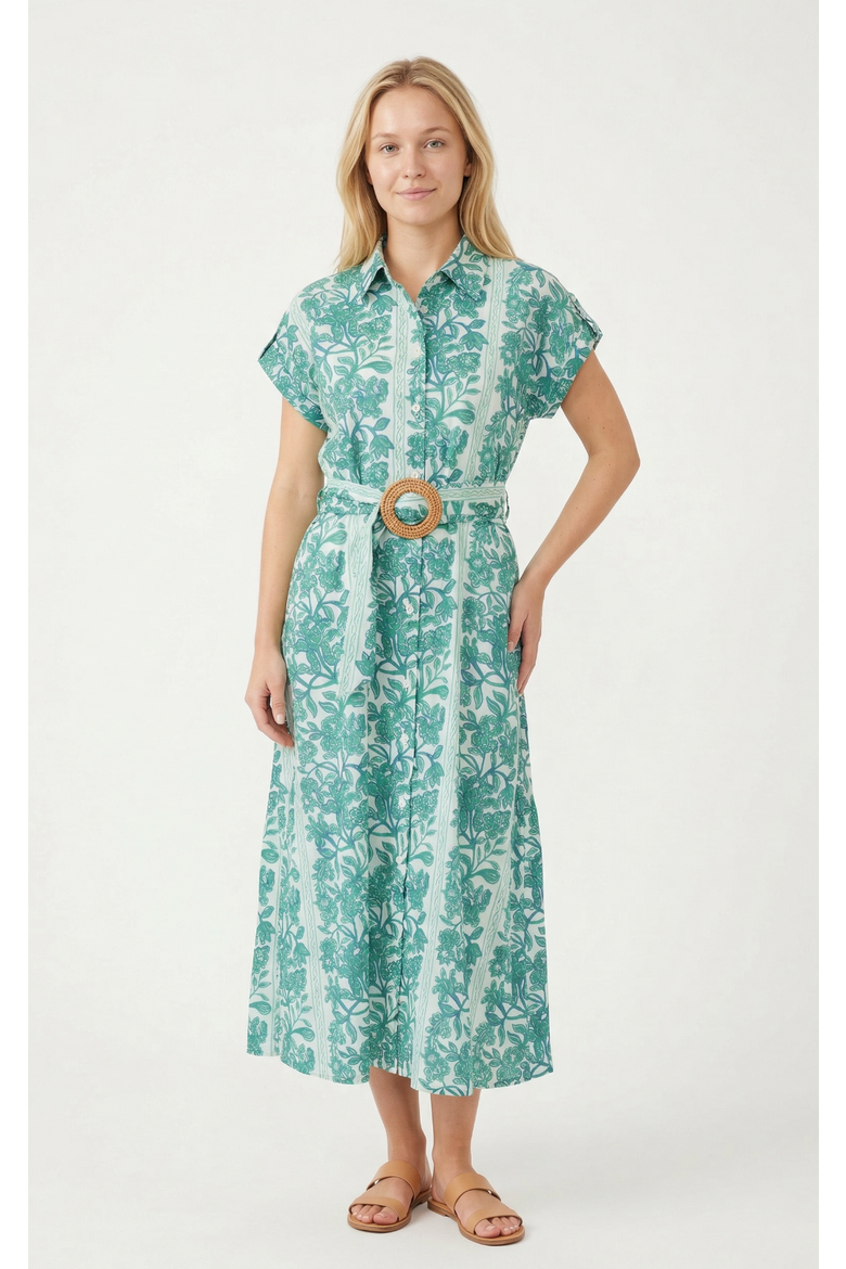 Catherine Midi Dress, Alternate, color, Green Serendipia