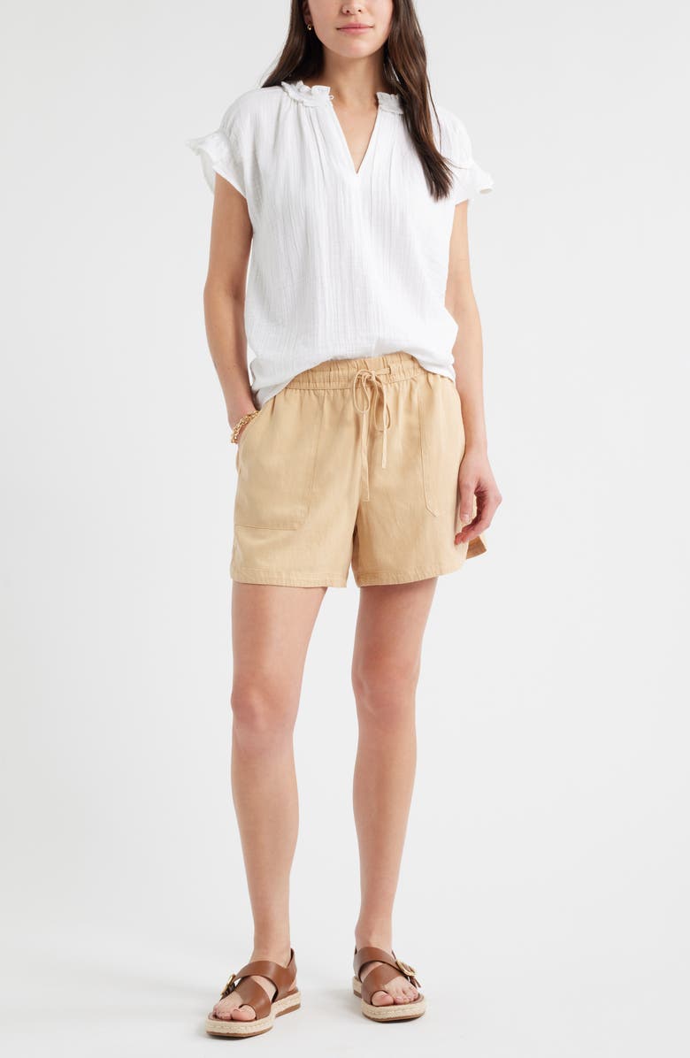 Caslon<sup>®</sup> Pull-On Woven Shorts, Alternate, color, Tan Shore