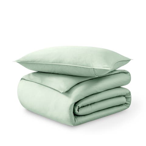 400 Thread Count Organic Cotton Sateen Duvet Cover and Sham Set