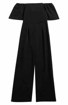 LOVE, NICKIE LEW Kids' Flutter Sleeve Tie Back Jumpsuit