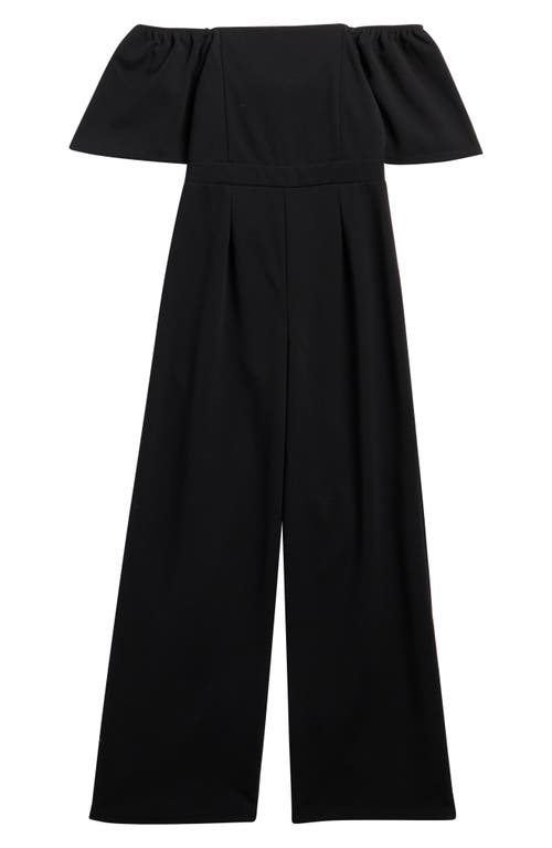 LOVE, NICKIE LEW Kids' Flutter Sleeve Tie Back Jumpsuit in Black  product