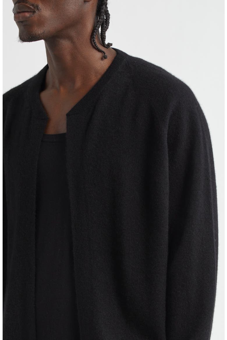 Cashmere Bomber Cardigan, Alternate, color, BLACK